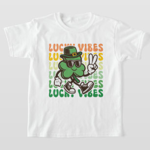 T-shirt Enfants de la Saint-Patrick Vert Clou Chance Vibes