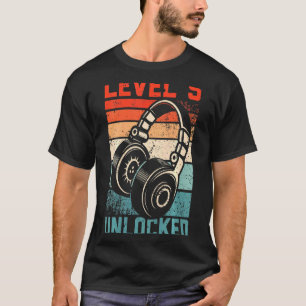 T-shirt Enfants de niveau 5 Jeu vidéo déverrouillé 5e anni