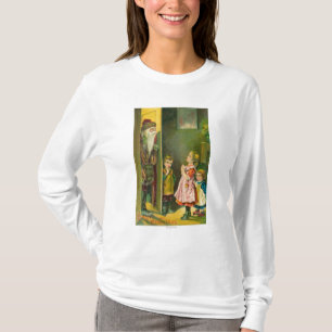T-shirt Enfants de Noël heureux laissant Père Noël deda