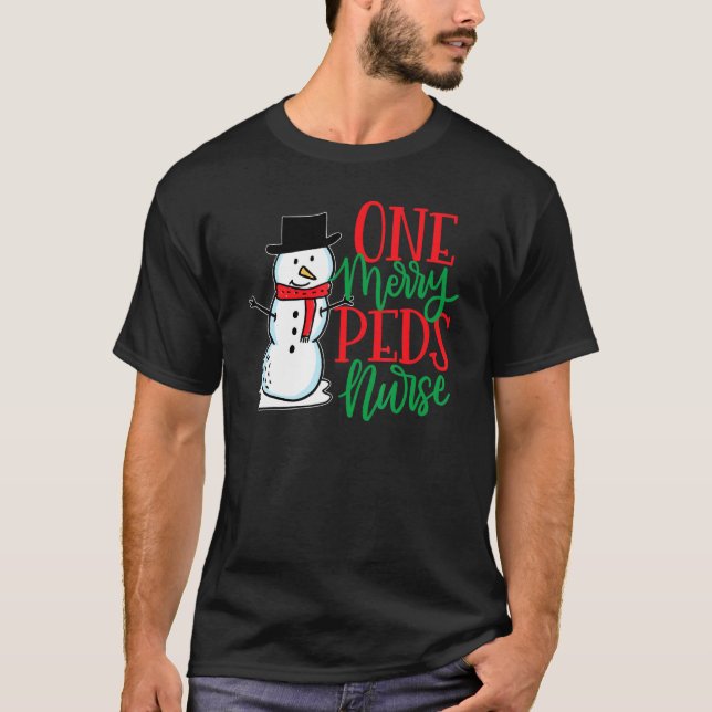 T-shirt Enfants de Noël mignons Infirmière pédiatrique Sno (Devant)
