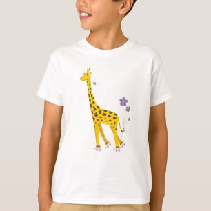 T-shirt Enfants de patinage mignons de girafe