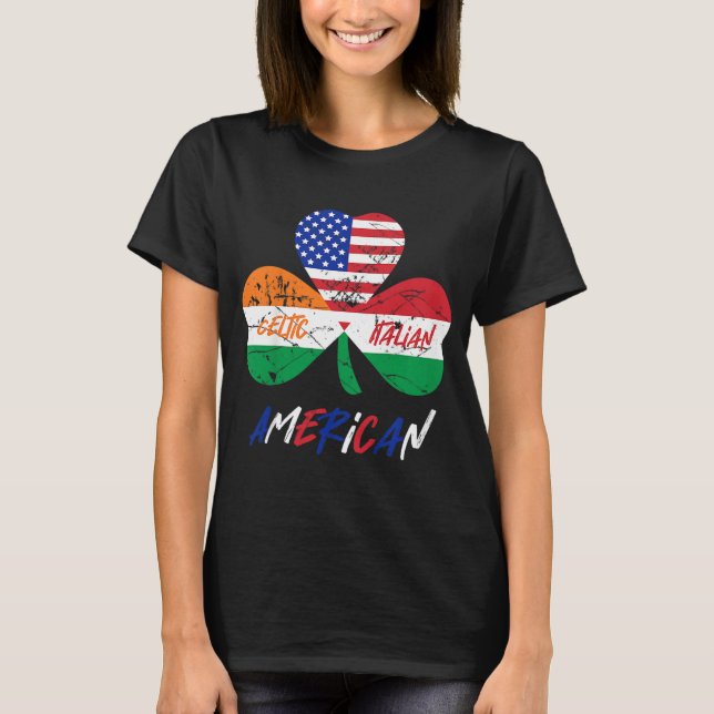 T-shirt Enfants demi irlandais demi-italien drapeau améric (Devant)