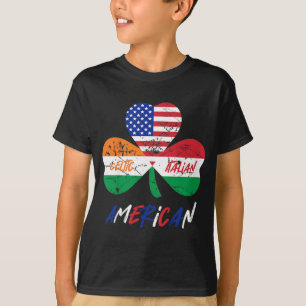 T-shirt Enfants demi irlandais demi-italien drapeau améric
