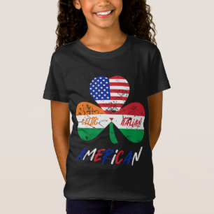 T-Shirt Enfants demi irlandais demi-italien drapeau améric