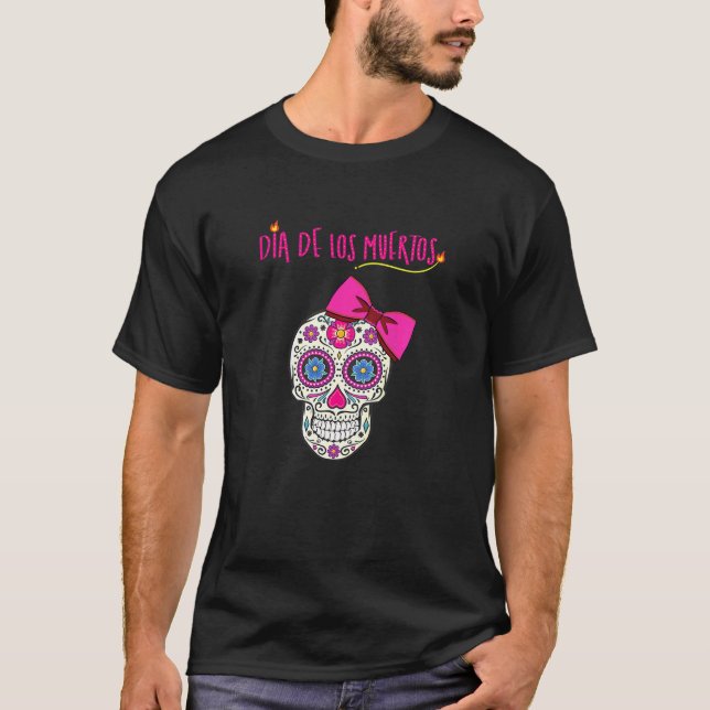 T-shirt Enfants Dia De Los Muertos Crâne Sucre Jour De La  (Devant)