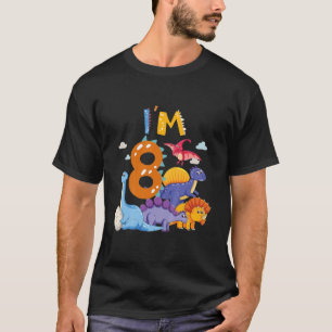 T-shirt Enfants Dino 8e anniversaire garçon j'ai 8 ans fil