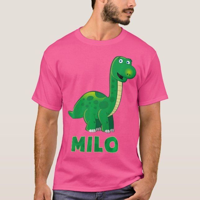 T-shirt Enfants Dino Dinosaur Nom Milo (Devant)