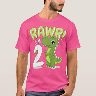T-shirt Enfants Dinosaur 2E Anniversaire Tenue Dinosaur Bi