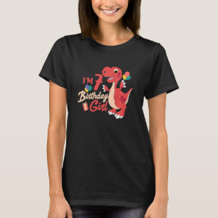 T-shirt Enfants Dinosaur Cute Dino Je suis la fille annive