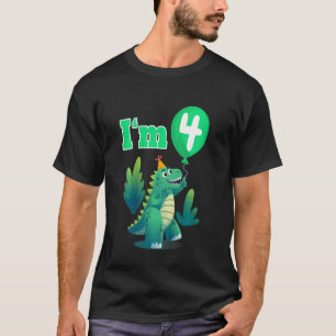 T-shirt Enfants Dinosaur I'm 4 Quatre 4e anniversaire Garç