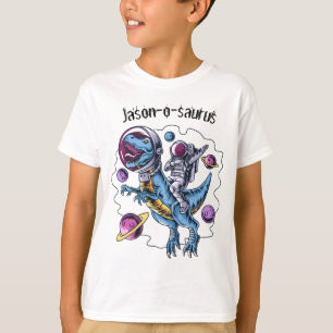 T-shirt Enfants Dinosaur T-Rex Astronaut Ajouter Nom T-Shi
