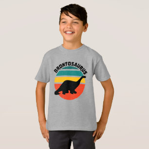 T-shirt Enfants Dinosaure Brontosaurus Retro Sunset Distan