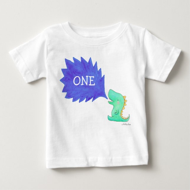 T-shirt Enfants Dinosaures Un an Jour de naissance (Devant)