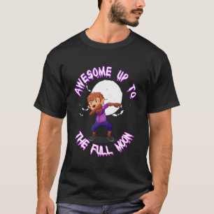 T-shirt Enfants Drôle Déguisement Halloween Lune Loup-Garo