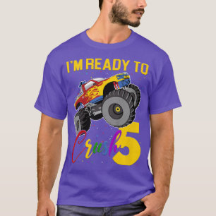 T-shirt Enfants Drôle Je suis prêt à écraser Monstre 5 ans