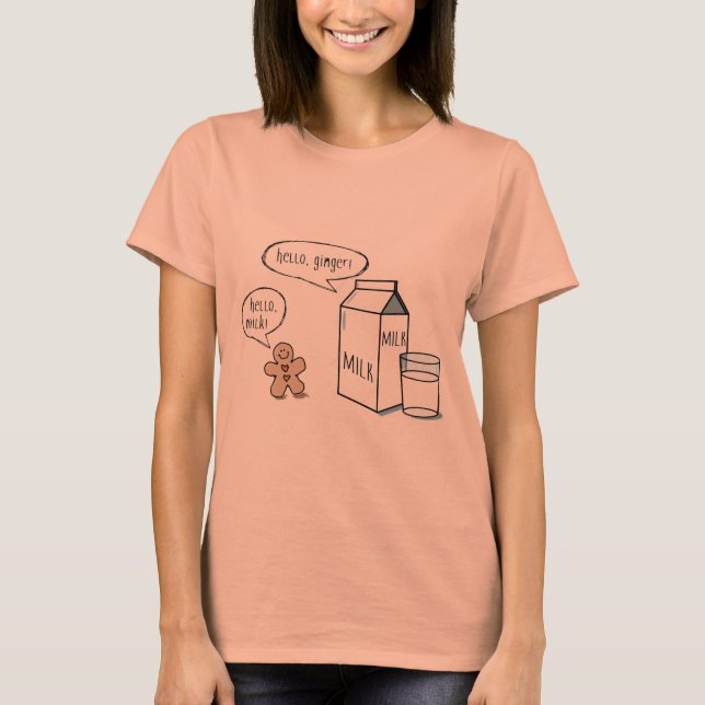 T-shirt Enfants drôles de lait et de gingembre T blanc (Devant)