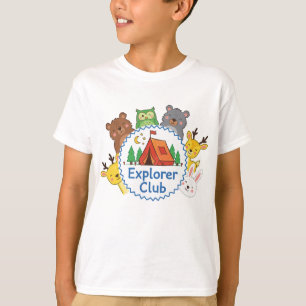 T-shirt Enfants du Club Explorateur Art Animal de Camping