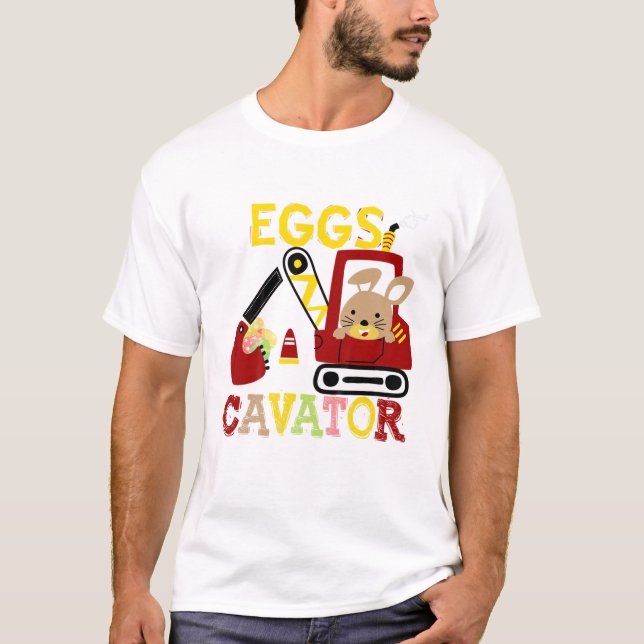 T-shirt Enfants Eggscavator Joyeux Easter Funny Excavator (Devant)