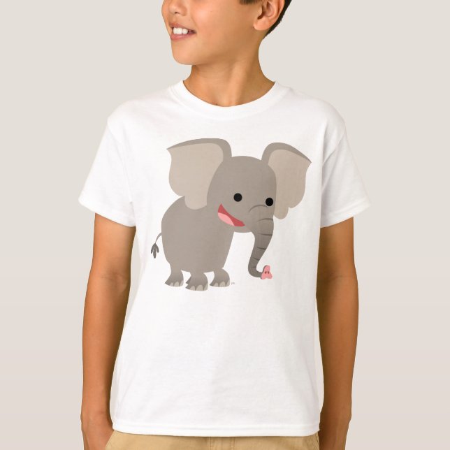 T-shirt Enfants Eléphants Cartoon Laughant (Devant)