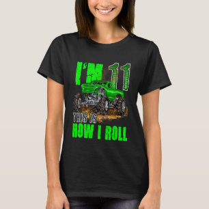 T-shirt Enfants Enfants 11e Anniversaire Monster Camion Po