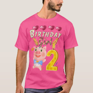 T-shirt Enfants Enfants 2 ans Cochon Anniversaire fille mi