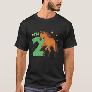 T-shirt Enfants Enfants 2E Anniversaire Cheval Deux Ans Ri