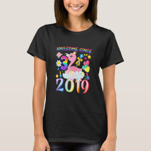 T-shirt Enfants Enfants 3e anniversaire fête Flamant rose 