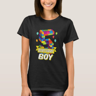 T-shirt Enfants Enfants 5 ans Bâtiment Blocs 5e anniversai