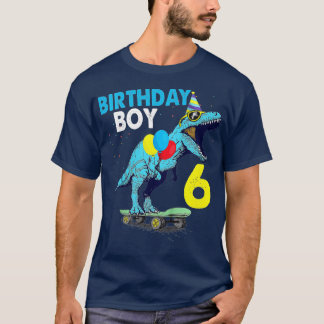 T-shirt Enfants Enfants 6e anniversaire Dinosaur T Rex pou