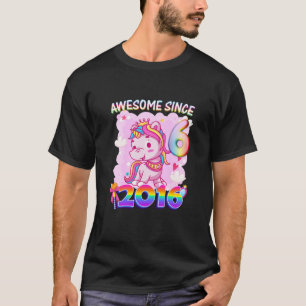 T-shirt Enfants Enfants 6E Anniversaire Fête Unicorne Fill