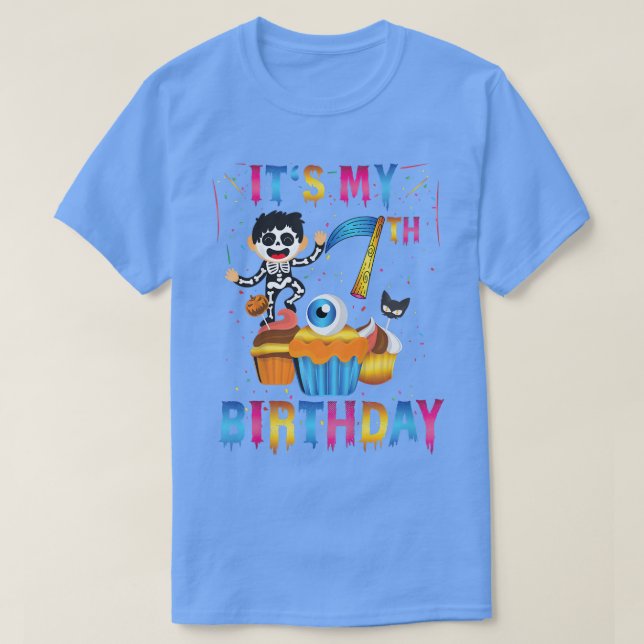 T-shirt Enfants Enfants C'est mon 7e anniversaire Ghost Sk (Design devant)