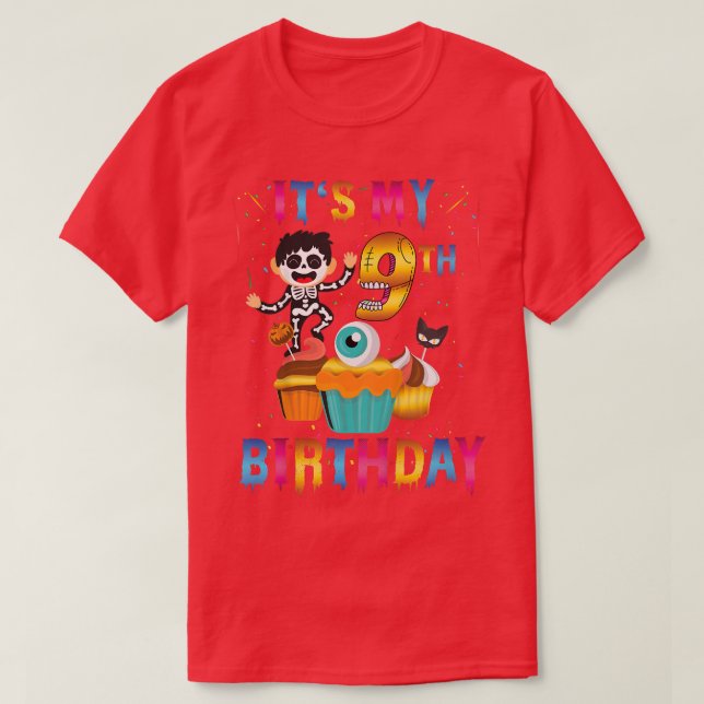 T-shirt Enfants Enfants C'est mon 9e anniversaire Ghost Sk (Design devant)