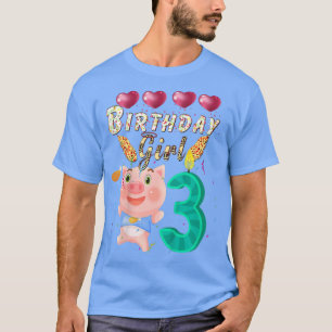 T-shirt Enfants Enfants Enfants Enfants 3 ans Cochon Anniv
