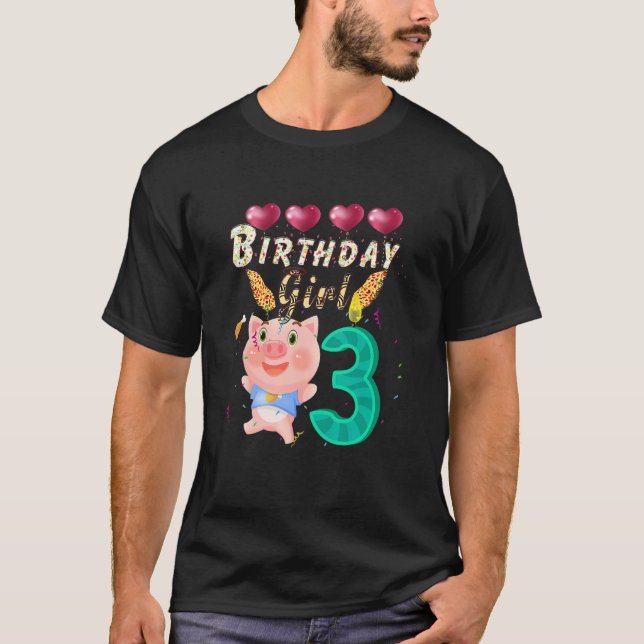 T-shirt Enfants Enfants Enfants Enfants 3 ans Cochon Anniv (Devant)