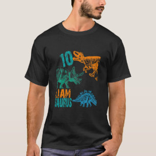 T-shirt Enfants Enfants Liam Saurus 10e anniversaire Garço