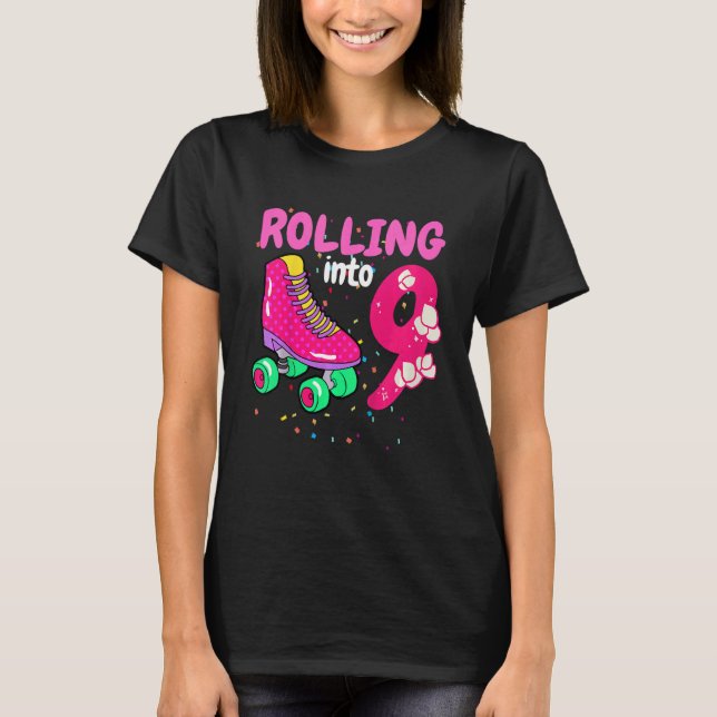 T-shirt Enfants Enfants Roulant En 9 Ans Roulons Roller S (Devant)