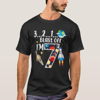 T-shirt Enfants Espace Extérieur Explosion 7 Ans Anniversa
