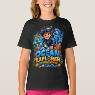 T-Shirt Enfants Explorateur Océanique Vie Marine