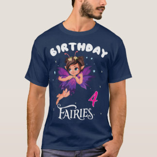 T-shirt Enfants Fairy Anniversaire fête 4 ans Fairy Birtha