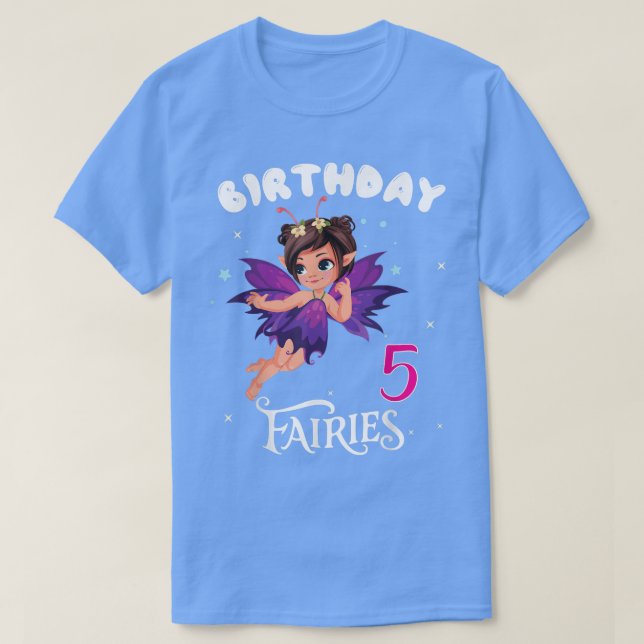 T-shirt Enfants Fairy Anniversaire fête 5 ans Fairy Birtha (Design devant)