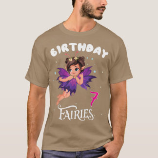 T-shirt Enfants Fairy Anniversaire fête 7 ans Fairy Birtha