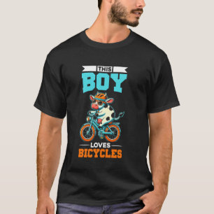 T-shirt Enfants faisant du vélo en bicyclette vaches garço