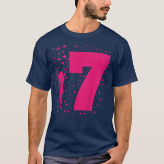 T-shirt Enfants Fée Anniversaire Âge 7 Sept ans Filles Pa