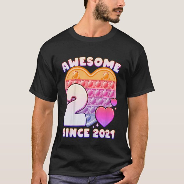 T-shirt Enfants Fille 2e anniversaire Awesome depuis 2021  (Devant)