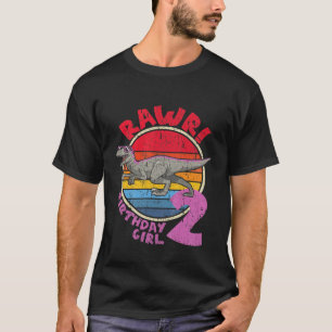 T-shirt Enfants Fille 2E Anniversaire I Rawday! Velocirapt