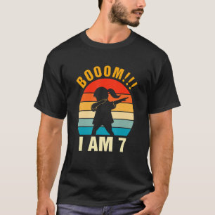 T-shirt Enfants Fille Dabbing Boom I Am 7 Years old 7th Bi