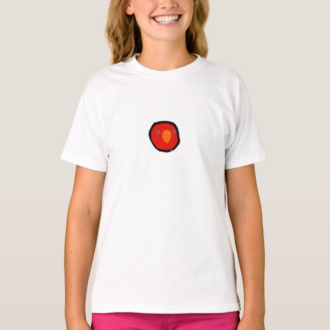 T-shirt ENFANTS (Fille) Oiseau rouge "GUMI" (Devant)