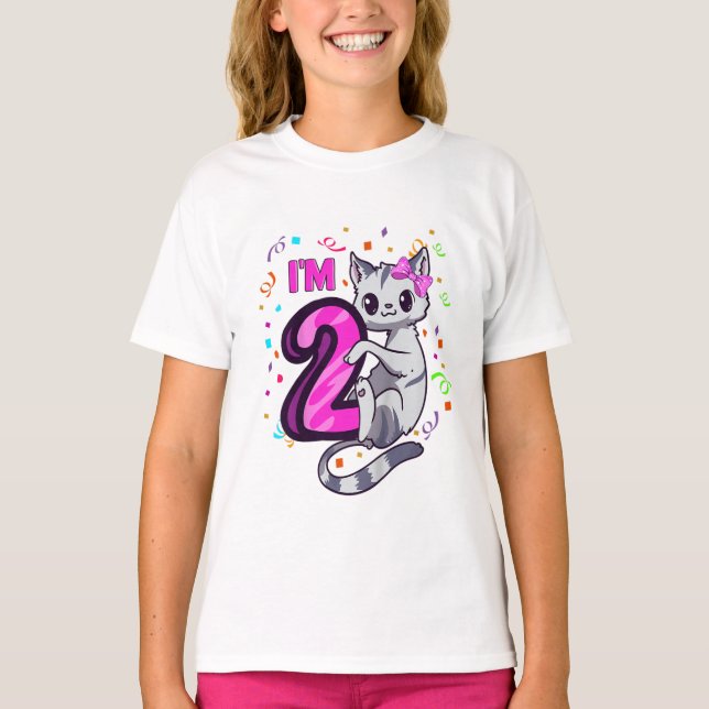 T-shirt Enfants Filles 2e Anniversaire tenue J'ai 2 ans ch (Devant)