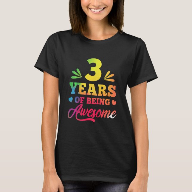 T-shirt Enfants Filles 3e anniversaire 3 ans teinture Crav (Devant)