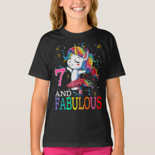 T-shirt Enfants Filles 7h Anniversaire Unicorne Fabuleux 7